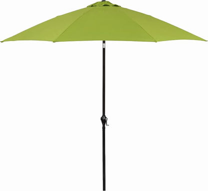 Sunline 9 ft Patio Umbrella with Crank & Push Button Tilt, Outdoor Market Umbrella with UV Protection & Wind Vent and Fiberglass Ribs, Metal Frame for Deck, Pool & Table, Lime