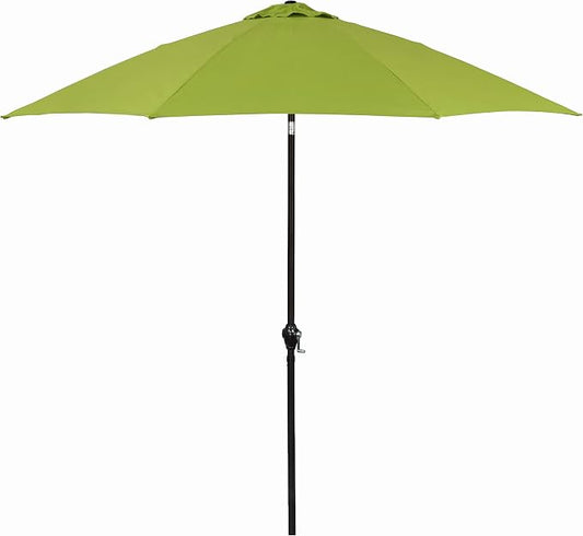 Sunline 9 ft Patio Umbrella with Crank & Push Button Tilt, Outdoor Market Umbrella with UV Protection & Wind Vent and Fiberglass Ribs, Metal Frame for Deck, Pool & Table, Lime