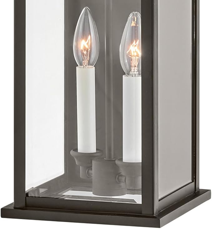 Hinkley Weymouth 20014OZ Medium Outdoor Wall Mount Lantern, Traditional Federal Style, Aluminum Cast Frame, Oil Rubbed Bronze