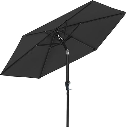 MASTERCANOPY 7.5ft Patio Umbrella with Tilt & Crank, Dark Gray | 6 sturdy ribs;UV/water resistant;Vent;easy setup;for garden/deck/backyard/pool