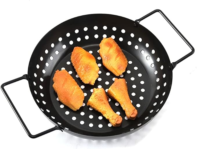 BBQ Grill Outdoor Non-stick Charcoal Grill Plate Stainless Steel Barbecue Tray Grills Portable Charcoal Stove for Outdoor Camping Bbq Accessories (Size : 29.7x22.7x5.2cm)