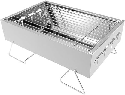 Barbecue Charcoal Grill Barbecue Grill with Strip Grill, Fashion Novel Barbecue Shelf, Barbecue Stove for Outdoor Cooking Camping Beach Traveling Small Folding Tabletop Grill