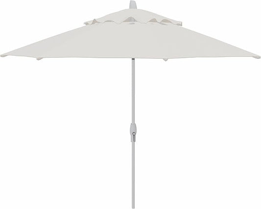 Treasure Garden 11ft Patio Umbrella – Outdoor Market Umbrella – Deluxe Auto-Tilt – White Aluminum Frame (Sunbrella, Canvas)