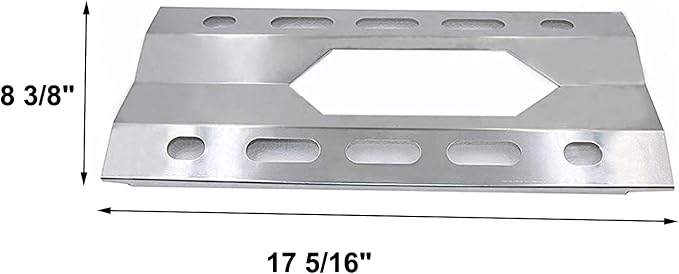 SN1281(3-Pack) SA0801 (3-Pack) 17 5/16" Stainless Steel Heat Plate and Burner Replacement for Costco Kirkland 720-0108, Nexgrill 720-0011, 720-0047-U Gas Grills