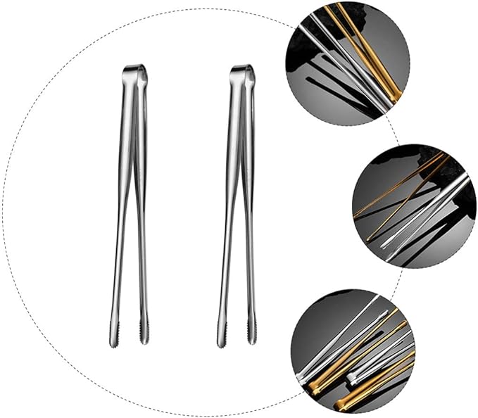 YARNOW Japanese Style Stainless Steel Barbecue Tongs 12 Inch Thickened Korean Grill Food Clamp for Outdoor Cooking and Steak Grilling