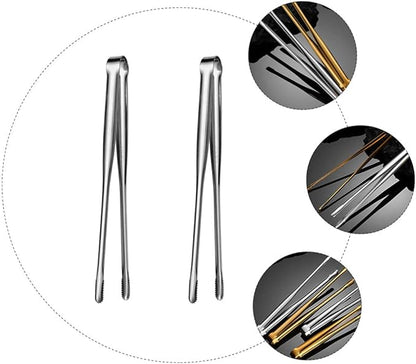 YARNOW Japanese Style Stainless Steel Barbecue Tongs 12 Inch Thickened Korean Grill Food Clamp for Outdoor Cooking and Steak Grilling