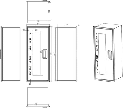 Fire Extinguisher Box up to 8 LBS Medium Size 19 inch Height | Fire Extinguisher Storage | Wall Mounted Cabinet for Extinguishers | Emergency Extinguisher Outdoor Cabinet | Fire Rescue Case | Aluminum