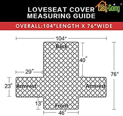 Easy-Going Reversible Couch Cover, 2 Cushion Sofa, Light Gray/Ivory | Loveseat Slipcover For Dogs, Water Resistant Furniture Mat, Living Room, Non-Slip Sofa Cover, Pet Friendly
