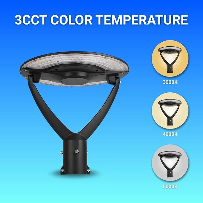 Outdoor Post Light Fixtures 120W / 135W / 150W LED Parking Lot Area Lighting Plaza Lighting, Garden Lighting Type IV Distribution 3000K / 4000K / 5000K AC100–277V 1 Pack