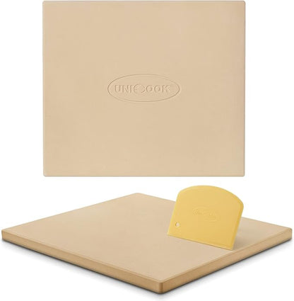 Unicook Large Pizza Stone for Oven and Grill, Heavy Duty Baking Stone for Bread, Thermal Shock Resistant Cordierite Pizza Pan, 16 x 14 Inch Rectangular