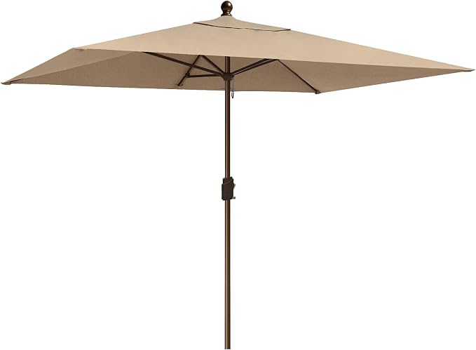 EliteShade USA 10-Year-Non-Fading 6.5x10Ft Rectangular Market Patio Umbrella, UPF 50+ UV Protection Performance Sun Umbrella, Heavy Duty Commercial Grade Outdoor Table Umbrella with Crank, Windproof Vented Top for Garden, Pool, Deck and Outdoor Playset...