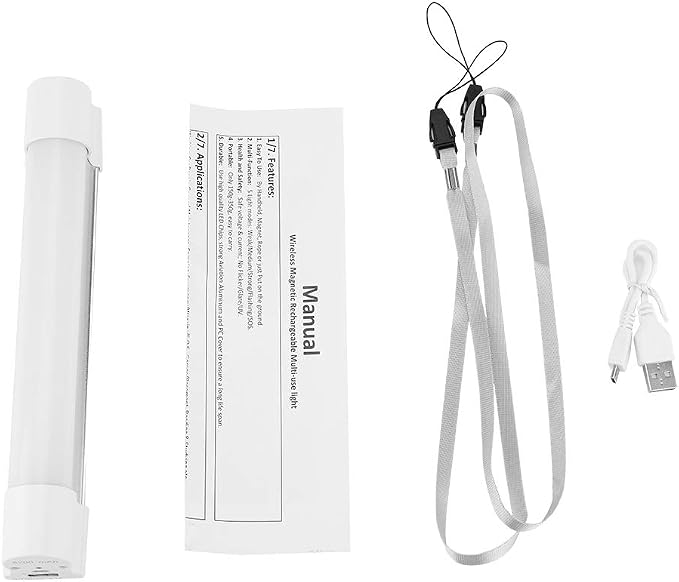 Portable Rechargeable LED Camping Light, Emergency LED Lamp with Stepless Dimming and Magnetic Base, Compact Hanging Light for Outdoor Hiking, BBQ, Power Outages