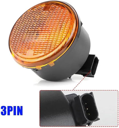 Front Grill Turn Signal Indicator Lights w/Bulb for Jeep Wrangler 2014 2015 2016 2017 68200291AA 68200290AA CH2526103 CH2527103(1pc Left)