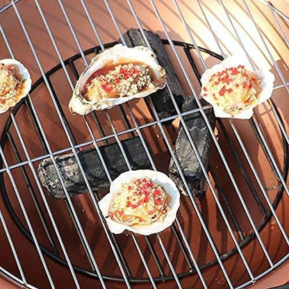 BBQ Grill Outdoor Barbecue Table Outdoor Courtyard Charcoal Brazier Heating Household Leisure Barbecue Stove Multifunctional Round Brazier