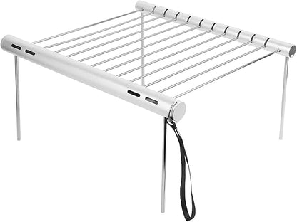 Yosoo Grill Stainless Steel Rack Portable Charcoal Folding Stand BBQ Grill Wit Grilling for Grilled Kettle Charcoal Grills