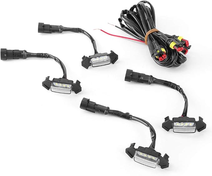 Grille Lights, 4pcs 12V Car LED Grille Light High Brightness Accessory Fit for Toyota 2016‑2020 (White Case)