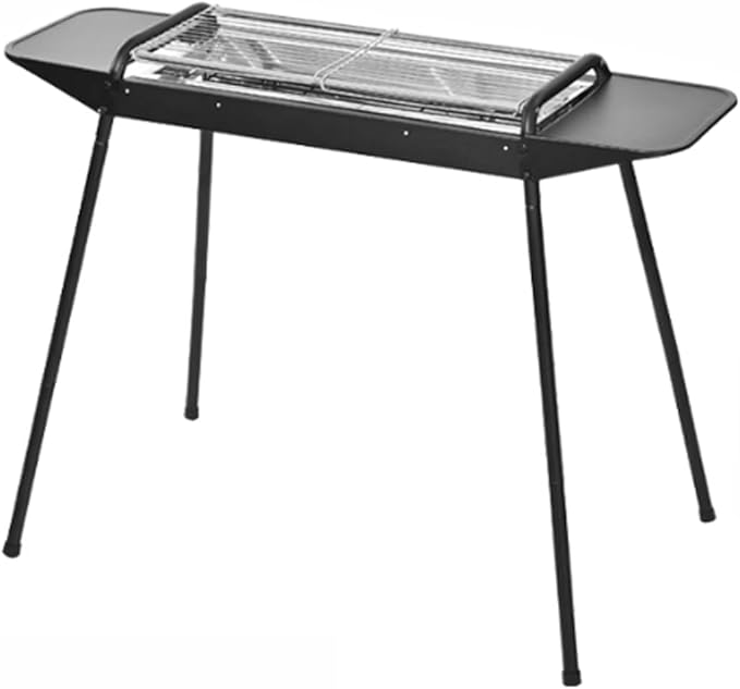 Portable Charcoal Grill Folding Stainless Steel Smoker BBQ Grill Adjustable Height Barbecue Grill with Removable Side Table for Outdoor Cooking Camping