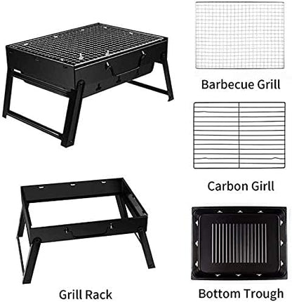 BBQ Grill Outdoor Portable Charcoal Grill, Lightweight Barbecue with Handle Grill Foldable BBQ Grills for Outdoor Cooking, Picnic, Camping, Patio Backyard Cooking (Size : M) (M) (S)