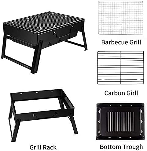 BBQ Grill Outdoor Portable Charcoal Grill, Lightweight Barbecue with Handle Grill Foldable BBQ Grills for Outdoor Cooking, Picnic, Camping, Patio Backyard Cooking (Size : M) (M) (S)