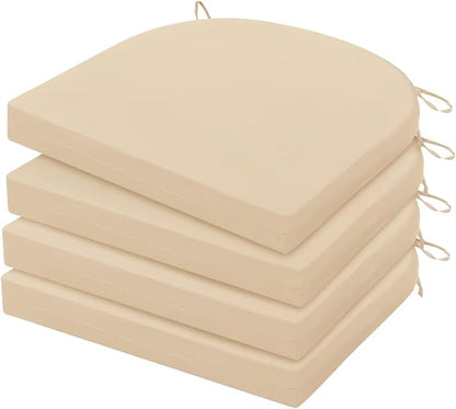 HARBOREST Outdoor Chair Cushions Set of 4, Water Resistant Patio Chair Cushions with Ties, Outdoor Seat Cushions for Patio Furniture, 17"x16"x2", Beige