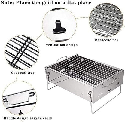 Portable Charcoal Grill Small Size Folding Barbecue Grill, Used for Outdoor Picnic Barbecue for 2-4 People