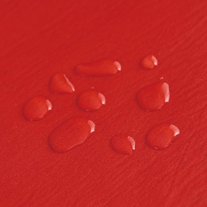 NLMUVW Red Vinyl Tablecloth with Flannel Backing 100% Waterproof Christmas Square PVC Table Cloth Wipe Clean Table Cover for Dining Party Outdoor, 52 X 52 Inch