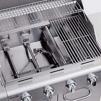 Criditpid Grill Replacement Parts for Charbroil 463344015, 463343015, 463433016, 463240015, 463432215 Gas Grill, Stainless Steel Heat Plate Shields, Crossover Tubes Burner for Charbroil 4 Burner