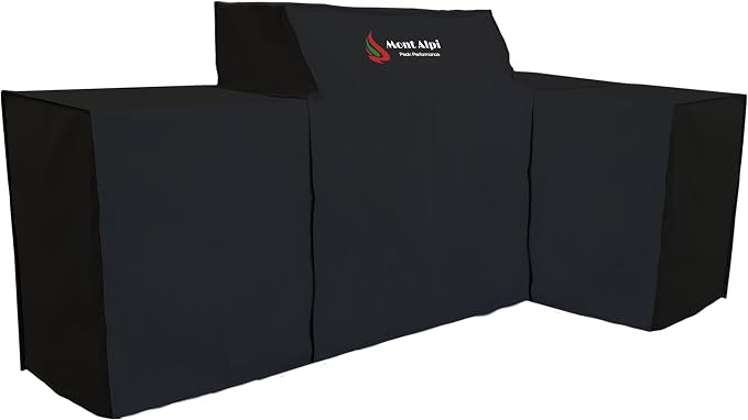 Mont Alpi COVMAi805-90 Heavy Duty All Weather Water Resistant 94" x 50" Full Black Grill Cover for MAi805-90 MAi805-D90 MAi805-BSS90 MAi805-D90FC MAi805-BSS90FC Stainless Steel Outdoor Kitchen Islands