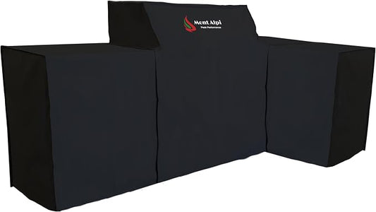 Mont Alpi COVMAi805-90 Heavy Duty All Weather Water Resistant 94" x 50" Full Black Grill Cover for MAi805-90 MAi805-D90 MAi805-BSS90 MAi805-D90FC MAi805-BSS90FC Stainless Steel Outdoor Kitchen Islands