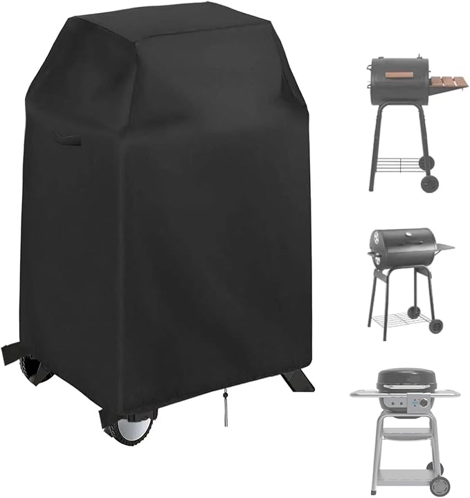 Grill Cover for Char-Griller Patio Pro Charcoal Grills and 3-in-1 Dual Fuel Grills, Outdoor Charcoal Grill Cover for DNKMOR Charcoal Outdoor BBQ and for Kendane Barrel Grill,32" x 23" x 40"