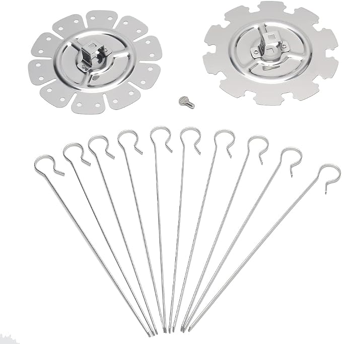 BBQ Steel Metal Roaster Rotisserie Skewers Needle Cage Oven Kebab Maker Grill