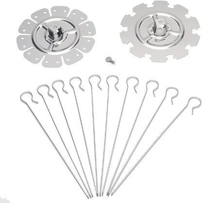 BBQ Steel Metal Roaster Rotisserie Skewers Needle Cage Oven Kebab Maker Grill