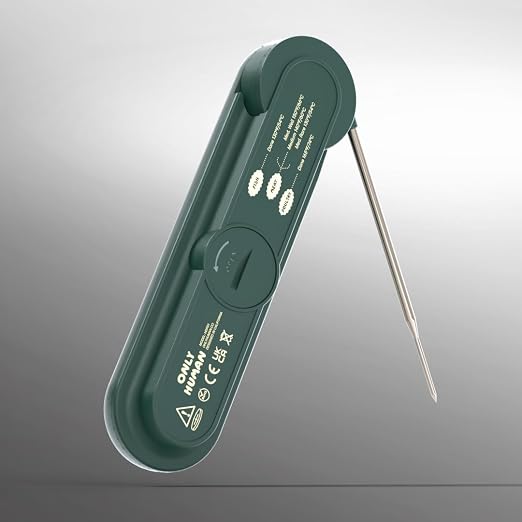 ONLY HUMAN HDP-01 Digital Instant Read Meat Thermometer, High Accuracy Food Cooking Thermometer with Ultra Bright Backlight Display (Forest Green)