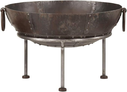 21.7 Inch Iron Fire Pit for Garden Patio, Outdoor Wood Burning Fire Bowl with Handles, Sturdy 3-Legged Fireplace for Backyard Heating and BBQ