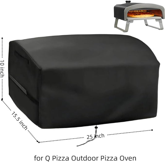 25 Inch Pizza Oven Cover for QPizza Gas Pizza Oven/Tabletop Outdoor Grill | 25x15.5x10,Waterproof Dustproof Heavy Duty Oxford Fabric
