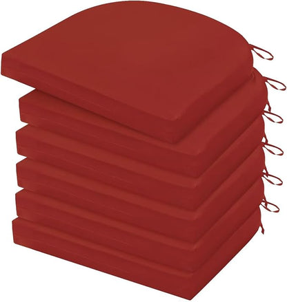 HARBOREST Outdoor Chair Cushions Set of 6, Water Resistant Patio Chair Cushions with Ties, Outdoor Seat Cushions for Patio Furniture, 17"x16"x2", Burnt Orange
