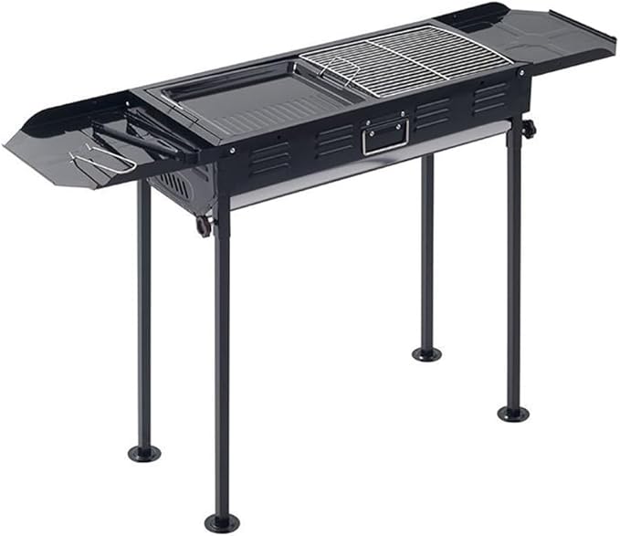 DYRABREST Portable Charcoal Grill Outdoor Folding Barbecue Grill Stainless Steel Lamb Skewer Grill Collapsible Camping Grill for Garden Backyard Outdoor Grilling Camping Hiking Picnics