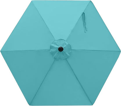 MASTERCANOPY Patio Umbrella 7.5 ft Replacement Canopy for 6 Ribs-Turquoise Canopy Only