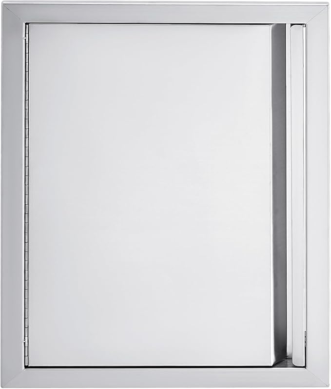 GarveeLife BBQ Access Door 17W x 24H Inch, Outdoor Kitchen Doors with Weatherproof 304 Stainless Steel Built in Single Access Doors for Outside Kitchen Commercial Grilling BBQ Island Barbeque Station