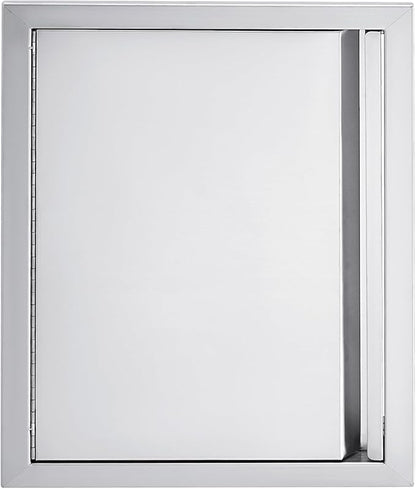 GarveeLife BBQ Access Door 17W x 24H Inch, Outdoor Kitchen Doors with Weatherproof 304 Stainless Steel Built in Single Access Doors for Outside Kitchen Commercial Grilling BBQ Island Barbeque Station