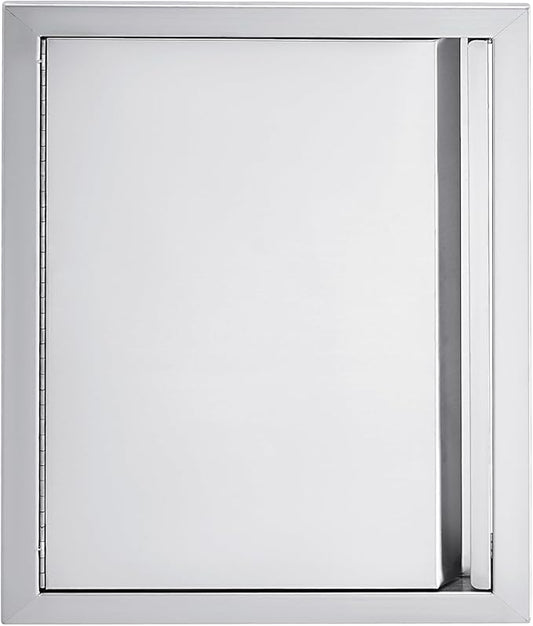 GarveeLife BBQ Access Door 17W x 24H Inch, Outdoor Kitchen Doors with Weatherproof 304 Stainless Steel Built in Single Access Doors for Outside Kitchen Commercial Grilling BBQ Island Barbeque Station