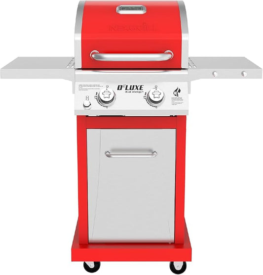 Nexgrill Deluxe 2-Burner Gas Grill with 401 SQ In Grate, 28000 BTUs, Stainless Steel Control Panel & Foldable Side Table, Propane BBQ Grill for Outdoor Cooking, Patios, Backyards and More - 720-0864R