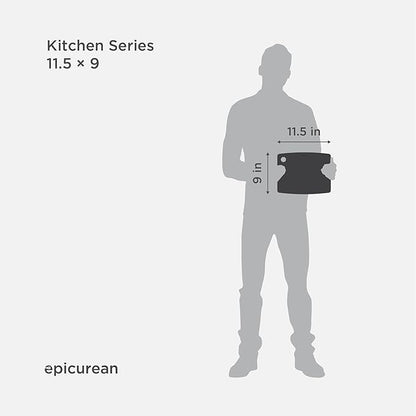 Epicurean Kitchen Series 11.5" × 9" Cutting Board, Non-Toxic, Dishwasher Safe, Made in the USA, Slate