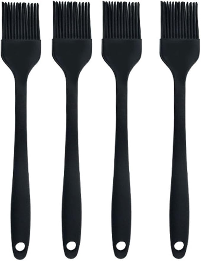 Silicone Oil brush, for BBQ Kitchen Cooking Baking and Grilling (4 PCS,black)