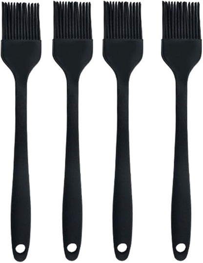 Silicone Oil brush, for BBQ Kitchen Cooking Baking and Grilling (4 PCS,black)
