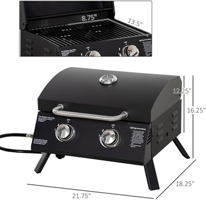 Portable Charcoal Grill with Piezo Ignition & Thermometer – Compact 21.75" Foldable BBQ Grill for Camping, Lightweight Smoker Box with Cool-Touch Handles & Removable Ashtray