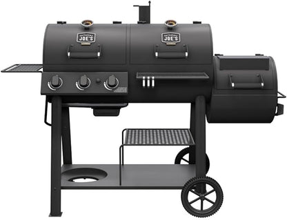 Oklahoma Joe's Canyon Combo Dual Fuel 3-Burner Propane Gas and Charcoal Smoker and Grill with 1031 sq. in. Cooking Area in Black