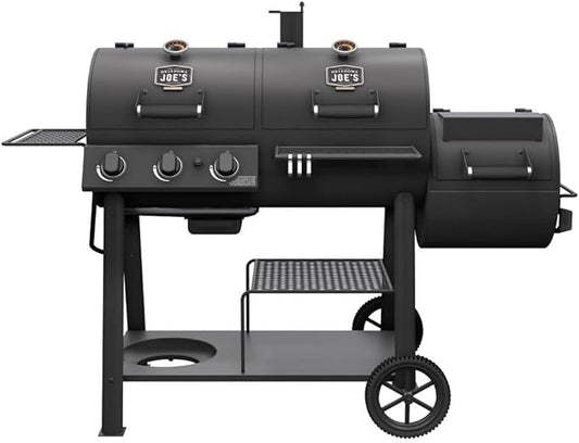 Oklahoma Joe's Canyon Combo Dual Fuel 3-Burner Propane Gas and Charcoal Smoker and Grill with 1031 sq. in. Cooking Area in Black