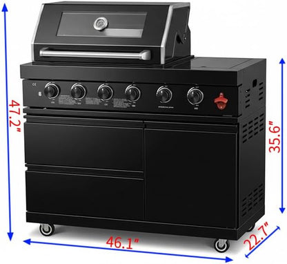 46-inch Propane Gas Grill Four Burners Grill Stainless steel Outdoor Kitchen Islands