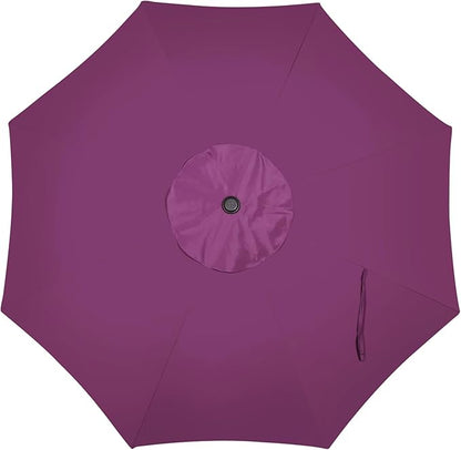 Blissun 9' Outdoor Patio Umbrella, Outdoor Table Umbrella, Yard Umbrella, Market Umbrella with 8 Sturdy Ribs, Push Button Tilt and Crank